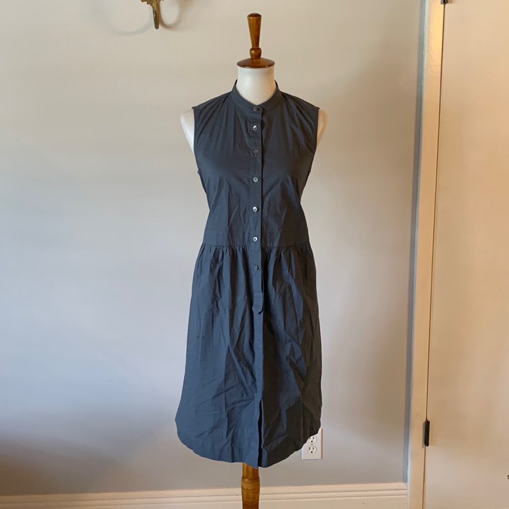 [ROSSO35] Blue Button Down Sleeveless Dress - Size Medium